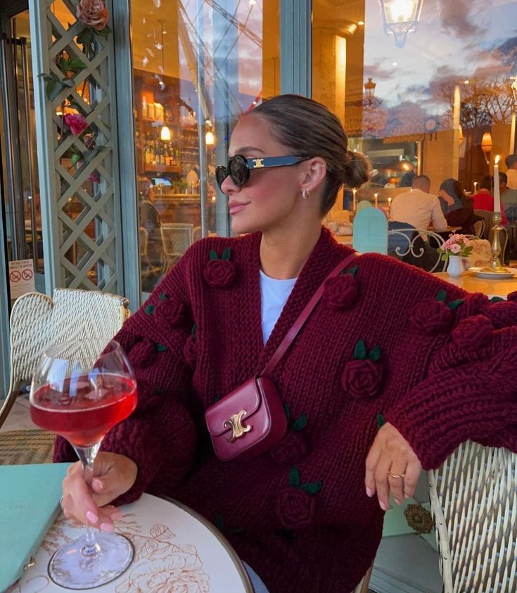 Casual Elegant Knitted Floral Embroidered Cardigan Sweater