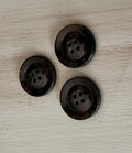 Deep Black Premium Organic Polymer Button 25mm 4 Eye (3 piece set)